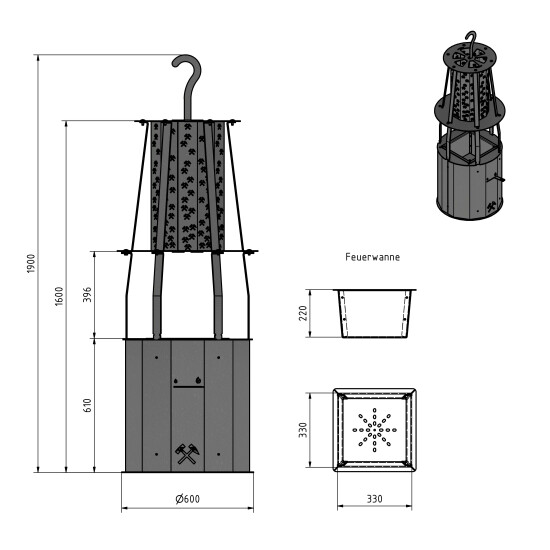FEUERSTELLE GRUBENLAMPE