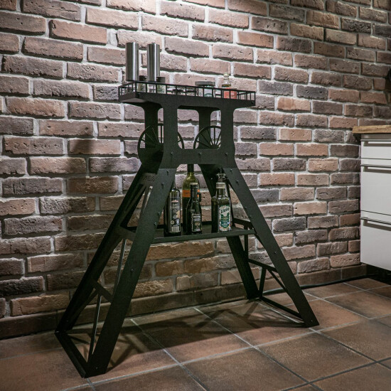 FÖRDERTURM M - Bar Schwarz pulverbeschichtet