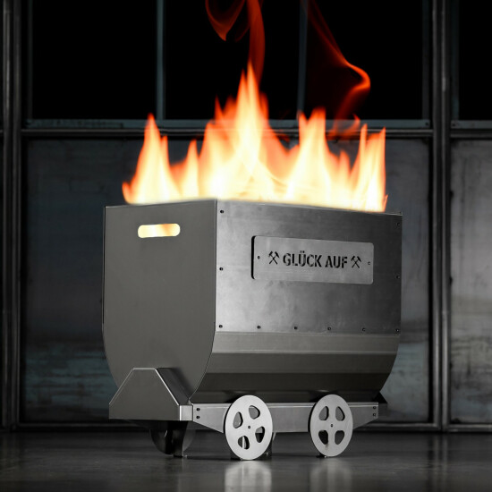 Bergbau-Lore M Stahl roh + Schienen für Bergbau-Lore